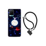 kilifland Vivo Y21s ile Uyumlu Kılıf Silikon Desen Boyun Askılı Ay Ve Astronot 1694