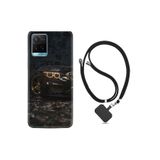 kilifland Vivo Y21s ile Uyumlu Kılıf Silikon Desen Boyun Askılı Black Car 1768