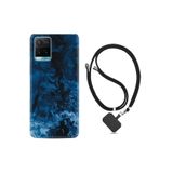 kilifland Vivo Y21s ile Uyumlu Kılıf Silikon Desen Boyun Askılı Blue Zigzag 1687