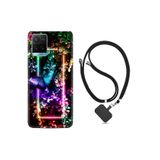 kilifland Vivo Y21s ile Uyumlu Kılıf Silikon Desen Boyun Askılı Butterfly Neon 1684