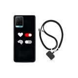 kilifland Vivo Y21s ile Uyumlu Kılıf Silikon Desen Boyun Askılı Love Brain 1722