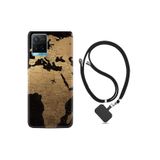 kilifland Vivo Y21s ile Uyumlu Kılıf Silikon Desen Boyun Askılı Map Planet 1656
