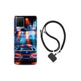 kilifland Vivo Y21s ile Uyumlu Kılıf Silikon Desen Boyun Askılı Neon Cars 1724