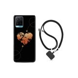 kilifland Vivo Y21s ile Uyumlu Kılıf Silikon Desen Boyun Askılı Plane Heart 1721