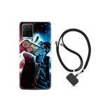 kilifland Vivo Y21s ile Uyumlu Kılıf Silikon Desen Boyun Askılı Play Me 1757