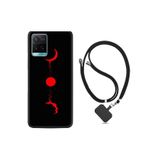 kilifland Vivo Y21s ile Uyumlu Kılıf Silikon Desen Boyun Askılı Red Moon 1710