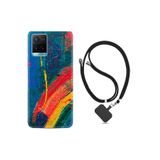 kilifland Vivo Y21s ile Uyumlu Kılıf Silikon Desen Boyun Askılı Ressam Sulu Boya 1600