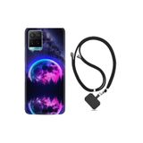 kilifland Vivo Y21s ile Uyumlu Kılıf Silikon Desen Boyun Askılı Star Planet 1652