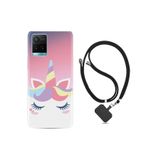 kilifland Vivo Y21s ile Uyumlu Kılıf Silikon Desen Boyun Askılı Sweety Unicorn 1737