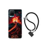 kilifland Vivo Y21s ile Uyumlu Kılıf Silikon Desen Boyun Askılı Yanardağ 16mate10lite
