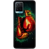 Kılıfland Vivo Y21S ile Uyumlu Silikon Kılıf, Boks Eldiveni Desen, Siyah