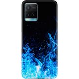 Kılıfland Vivo Y21s ile Uyumlu Silikon Kılıf, Desen Özel Seri, Blue Fire, Mavi