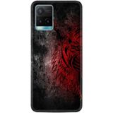 Kılıfland Vivo Y21s ile Uyumlu Silikon Kılıf, Desen Özel Seri, Color Wolf, Siyah