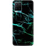 Kılıfland Vivo Y21s ile Uyumlu Silikon Kılıf, Desen Özel Seri, Green Thunder, Siyah