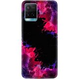 Kılıfland Vivo Y21s ile Uyumlu Silikon Kılıf, Desen Özel Seri, Pembe-Mor