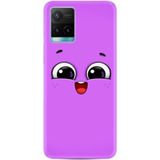 Kılıfland Vivo Y21s ile Uyumlu Silikon Kılıf, Desen Özel Seri, Purple Sweety, Mor