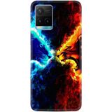 Kılıfland Vivo Y21s ile Uyumlu Silikon Kılıf, Desen Özel Seri, Red Blue Leon, Renkli