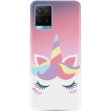 Kılıfland Vivo Y21s ile Uyumlu Silikon Kılıf, Desen Özel Seri Sweety Unicorn, Pembe