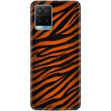 Kılıfland Vivo Y21s ile Uyumlu Silikon Kılıf, Leopar Desen, Turuncu