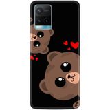 Kılıfland Vivo Y21s ile Uyumlu Silikon Kılıf, Love Animals Desen, Siyah