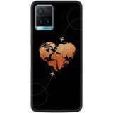 Kılıfland Vivo Y21s ile Uyumlu Silikon Kılıf, Plane Heart Desen, Siyah