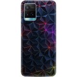Kılıfland Vivo Y21s ile Uyumlu Silikon Kılıf, Renkli Prizmalar Deseni