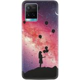 Kılıfland Vivo Y21S ile Uyumlu Silikon Kılıf, Resimli Desenli Baskılı, Pembe