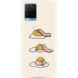 Kılıfland Vivo Y21s ile Uyumlu Silikon Kılıf, Resimli Desenli Baskılı, Sweety Egg, Krem