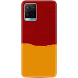 Kılıfland Vivo Y21s ile Uyumlu Silikon Kılıf, Sarı Kırmızı Boya Desen