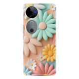 Kılıfland Vivo Y28 ile Uyumlu Kılıf, Boutique Baskılı, Rengarenk Çiçek Desen