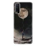Kılıfland Vivo Y70 ile Uyumlu Desenli Silikon Kılıf, Şeffaf, Ay Balonu Tasarımı