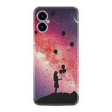 Kılıfland X3 64GB ile Uyumlu Desenli Silikon Kılıf, Kız Balon Temalı, Pembe-Mor Gradient