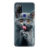 Kılıfland X300 Telefon Kılıfı, Boutique Baskılı, Komik Kedi Desenli, Gri