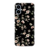Kılıfland X5 Boutique Baskılı Çiçek Desenli Telefon Kılıfı, Siyah Fon, Resimli
