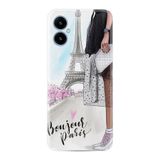 Kılıfland X5 ile Uyumlu Telefon Kılıfı, Bonjour Paris Baskılı, Silikon, Beyaz