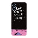 Kılıfland X5 ile Uyumlu Telefon Kılıfı, Resimli Desenli Baskılı Silikon, Anti-Sosyal Sosyal Kulüp, Siyah-Pembe