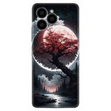 Kılıfland X6 Boutique Baskılı Ağaç ve Ay Tasarımlı Telefon Kılıfı, Siyah