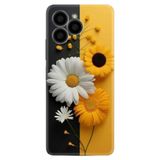 Kılıfland X6 Boutique Baskılı Çiçek Desenli Telefon Kılıfı, Sarı Beyaz