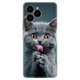 Kılıfland X6 Boutique Baskılı Komik Kedi Telefon Kılıfı, Gri