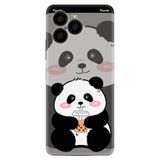 Kılıfland X6 Boutique Baskılı Panda Milkshake Desenli Telefon Kılıfı, Gri