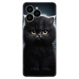 Kılıfland X6 Boutique Baskılı Resimli Tombul Kedi Telefon Kılıfı, Siyah