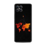 Kılıfland X600 Silikon Telefon Kılıfı, Dünya Haritası Uçak Desen, Siyah