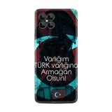 Kılıfland X600 Telefon Kılıfı, Resimli Desenli Baskılı Silikon Kılıf, Turkuaz-Bordo