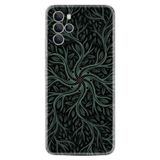 Kılıfland X700 Silikon Telefon Kılıfı, Sarmaşık Desen, Yeşil-Siyah