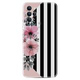 Kılıfland X700 Telefon Kılıfı, Silikon, Çiçek Desenli, Pembe-Siyah-Beyaz