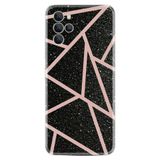 Kılıfland X700 Telefon Kılıfı, Silikon, Geometrik Desenli, Pembe Şeritli, Siyah