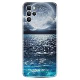 Kılıfland X700 Telefon Kılıfı, Silikon, Resimli Desenli Baskılı, Ay ve Deniz Temalı, Mavi