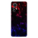 Kılıfland Xiaomi 12 Lite ile Uyumlu Silikon Kılıf, Desen Özel Seri, Blue Red Fire, Arka Kapak