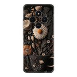 Kılıfland Xiaomi 14C Kılıf, Boutique Baskılı, Kahve Çiçek Desen, Siyah