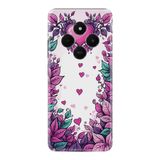 Kılıfland Xiaomi 14C Kılıf, Boutique Baskılı, Kalpler ve Çiçek Deseni, Beyaz